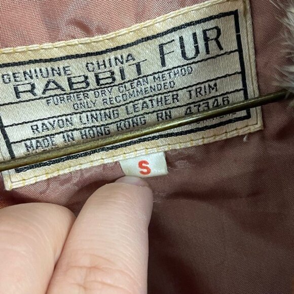 Vintage Crown Colony Furriers Woman’s Genuine China Rabbit Fur Coat Size Small - Picture 6 of 8